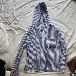 Urban Outfitters Poplin Stripe Popover Anorak Jacket